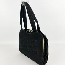 Load image into Gallery viewer, Original 1940&#39;s Black Fabric Corde Style Bag - Neat Little Bag
