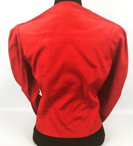 1940s Red Grosgrain Paste Studded Jacket - B38