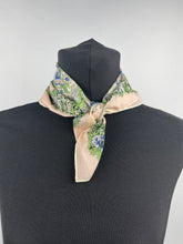 Load image into Gallery viewer, Vintage Italian Neckerchief in Pink, Green, White and Blue - Pretty Headscarf
