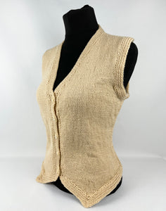 REPRODUCTION 1940s 1950s Hand Knitted Waistcoat - Bust 34 35 36