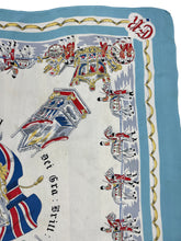 Load image into Gallery viewer, Original 1953 Queen Elizabeth II Coronation Commemorative Scarf with The Coronation Chair
