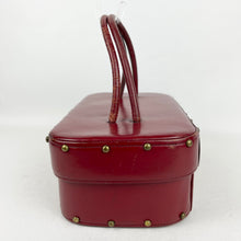 Load image into Gallery viewer, Fabulous Original 1950&#39;s Deep Red Studded Box Bag by Eros - Fabulous Vintage Bag *
