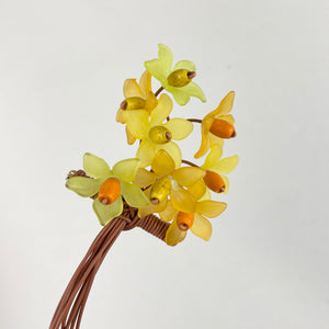 Fabulous Luxulite Brooch with a Cluster of Flowers in Autumnal Shades