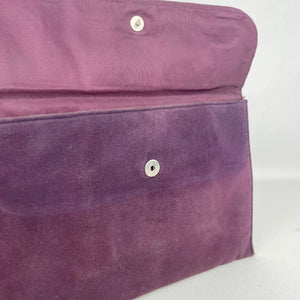 Original 1930's 1940's Purple Suede Clutch Bag with Matching Coin Purse *