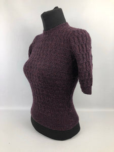 1940s Reproduction Patterned Knit in Pure Wool - bust 32" 33"