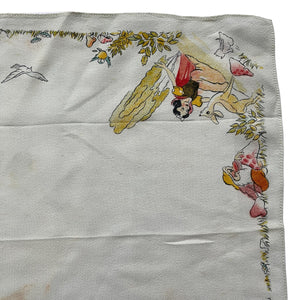 Original 1950's Crepe Hankie with Snow White Design - Great Gift Idea