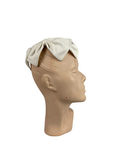 Original 1950's White Bow Hat - Fabulous Little Summer Hat