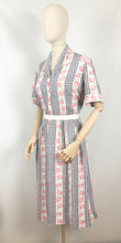 Load image into Gallery viewer, Original 1950s Black, White and Red Cherry Print Dress - Bust 36 38 40

