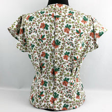 Load image into Gallery viewer, Reproduction 1940&#39;s Autumnal Print Feed Sack Blouse B34 B36
