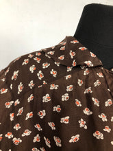 Load image into Gallery viewer, 1940s Make Do and Mend Smock in Brown Floral - Bust 36 38
