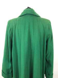 1940s Kelly Green Wool Overcoat - B44