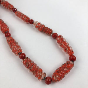 Vintage Red Glass Necklace