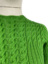 Load image into Gallery viewer, 1940&#39;s Reproduction Hand Knitted Cable Jumper in Green - Bust 32 33 34 35 *
