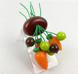 Fabulous Luxulite Carrot Brooch in Autumnal Brown, Green and Orange