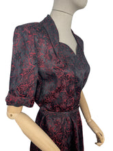 Load image into Gallery viewer, Original 1940’s Black and Red CC41 Dress with Star Print - Bust 40
