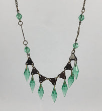 Load image into Gallery viewer, 1930s Art Deco Green Glass Necklace
