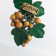 Load image into Gallery viewer, 1940s Big Bakelite Brooch of Grapes on a Vine
