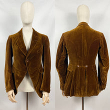 Load image into Gallery viewer, Original 1930s 1940s Tailor Made Brown Velvet Riding Jacket - Bust 34 35 36
