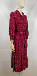 Original Red, Black and White Dress from the Late 1940s or Early 1950s - Bust 34 35