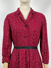 Load image into Gallery viewer, Original Red, Black and White Dress from the Late 1940s or Early 1950s - Bust 34 35
