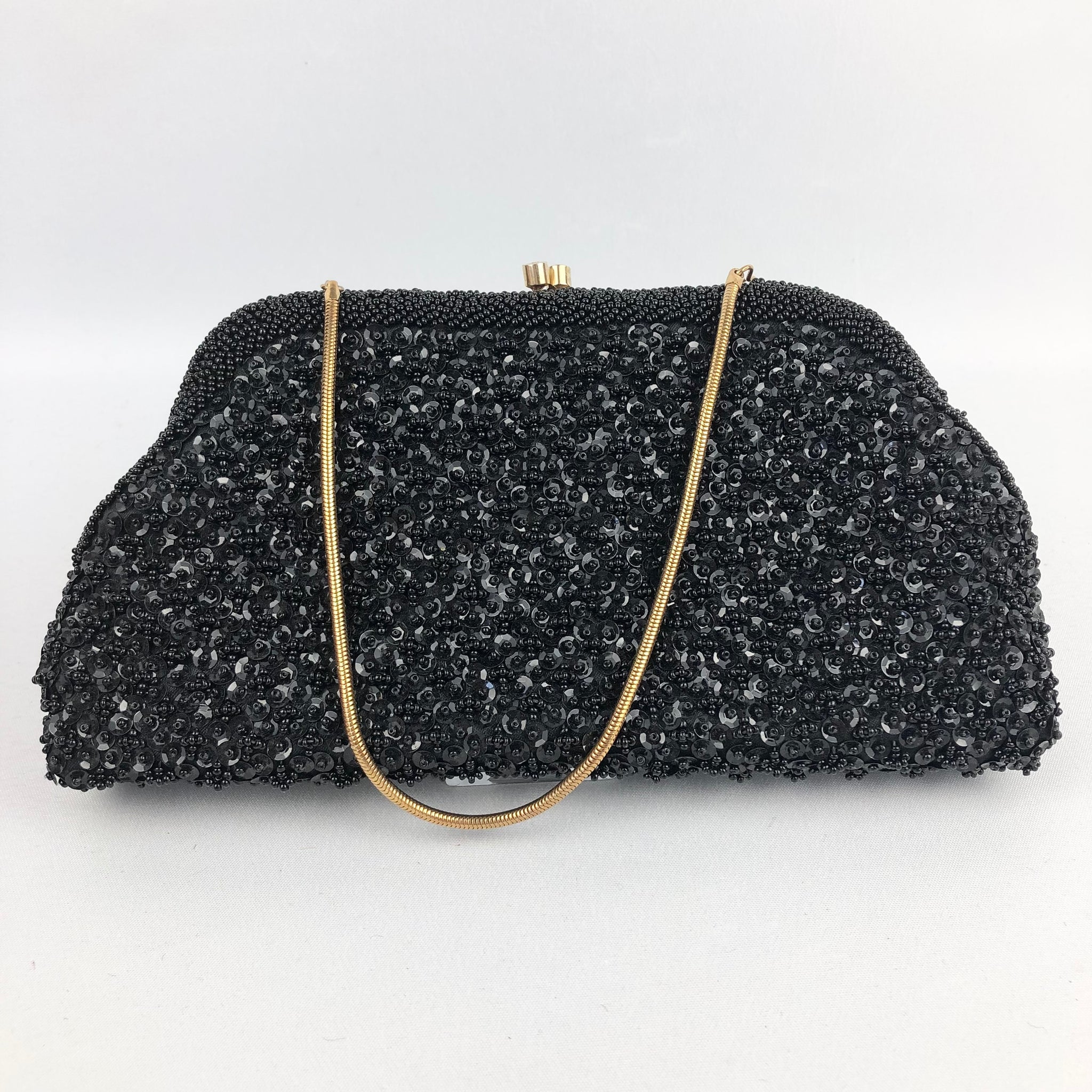 Vintage Beaded Black Le Soir Evening Bag