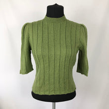 Load image into Gallery viewer, Reproduction 1940s Wartime Jumper in Turtle Green - Bust 33 34 35 36
