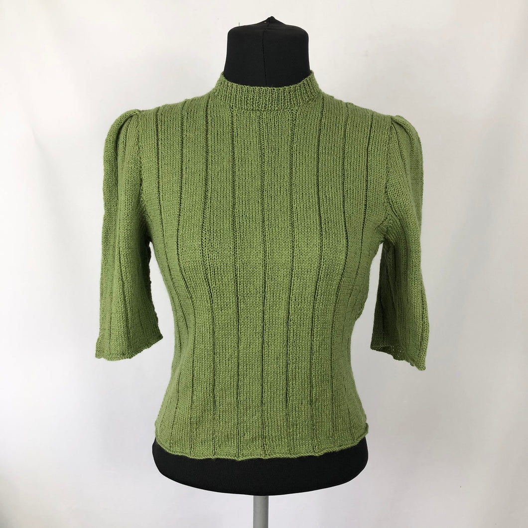 Reproduction 1940s Wartime Jumper in Turtle Green - Bust 33 34 35 36