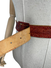 Load image into Gallery viewer, Original 1930&#39;s 1940&#39;s Red Snakeskin Belt - Waist 28 29 30 31 32
