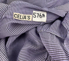 Load image into Gallery viewer, Original 1940&#39;s 1950&#39;s Purple and White Stripe Blouse with Purple Glass Buttons - Bust 36
