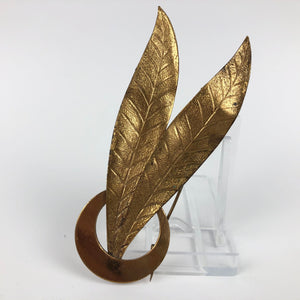 Vintage 1930s Double Feather Autumnal Brooch