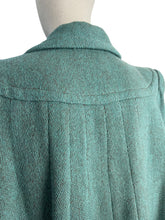 Load image into Gallery viewer, Original 1940’s CC41 True Volup Wartime Coat in Turquoise and Brown Tweed - Bust 44 46
