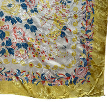 Load image into Gallery viewer, Original 1940&#39;s 1950&#39;s Yellow Scarf with Butterflies and Flowers - Great Turban
