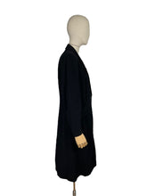 Load image into Gallery viewer, Original 1940&#39;s Inky Black Lightweight Wool Coat with Broad Shoulders - Bust 38 40 *
