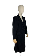 Load image into Gallery viewer, Original 1940&#39;s Inky Black Lightweight Wool Coat with Broad Shoulders - Bust 38 40 *
