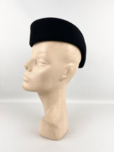 Load image into Gallery viewer, Original 1940&#39;s Black Felt Military Inspired Side Hat - Stylish Piece
