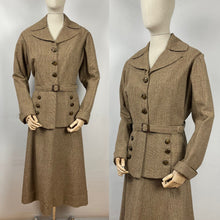 Load image into Gallery viewer, Reproduction Volup 1930s Brown Check Belted Walking Suit for a 44-36-46
