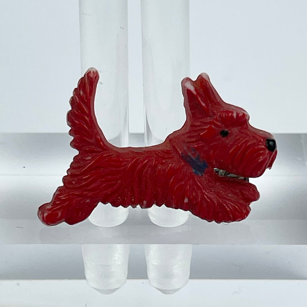 Original 1940's Teeny Weeny Red Scottie Dog Brooch