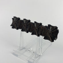Load image into Gallery viewer, 1940s Early Plastic Brooch of Four Carved Flowers - Looks Like Wood
