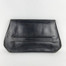 Load image into Gallery viewer, Original 1930&#39;s 1940&#39;s Black Leather Clutch Bag - Great Sized Piece
