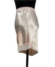 Load image into Gallery viewer, Original 1930&#39;s Palest Pink Satin French Knickers with Lace Trim - Vintage Tap Pants - Waist 26 28
