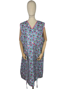 Original 1940's Volup Floral Cotton Apron - Deadstock - Would Make A Great Summer Dress - Bust 46 48