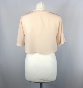1930s 1940s Pale Peach Rayon Bed Jacket - B36