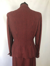 Load image into Gallery viewer, 1940s Black and Red Check Suit in Fine Wool - 36 38
