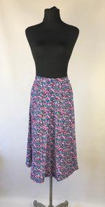 1940s Floral Crepe Skirt - W27