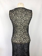 Load image into Gallery viewer, 1930s Black Lace Evening Dress  with Huge 10ft Skirt in a Floral Design - Bust 34 35
