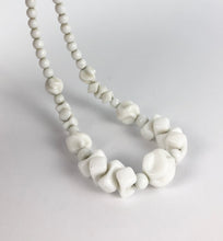 Load image into Gallery viewer, 1940s 1950s White Glass Necklace With Unusual Shaped Beads
