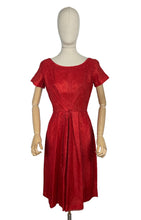 Load image into Gallery viewer, Fabulous Lipstick Red Vintage Lace Cocktail Dress with Front Bow - Bust 36
