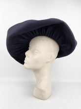 Load image into Gallery viewer, Outstanding 1940s American Made Navy Blue Pleated Felt Hat with Tassel Trim
