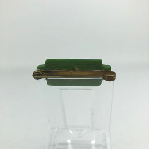 Original 1940s Green Early Plastic Bar Brooch