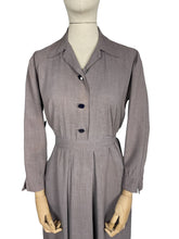 Load image into Gallery viewer, Original 1940&#39;s Brown and Pink Day Dress with Tie Belt and Glass Buttons - Bust 40&quot;
